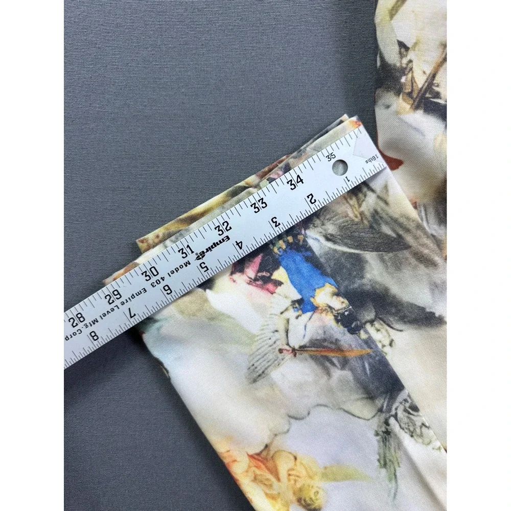Renaissance Oil Painting Print Slim Fit Pants Angels Cherubs Multi Color 36x30